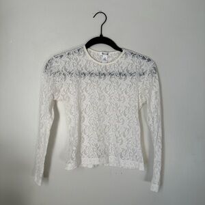 Calvin Klein 90s Sheer Lace Long Sleeve